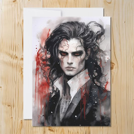 Schönes, traumhaftes Vampire Lord Watercolor Desig Feiertagskarte
