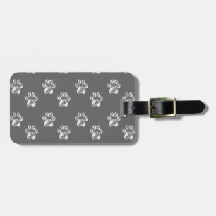 Schönes trendiges Pfotenmuster auf dunkelgrau Gepäckanhänger