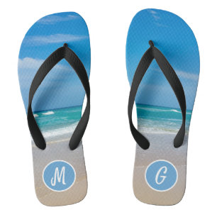 Schönes Tropical Beach & Sand Monogram Flip Flops