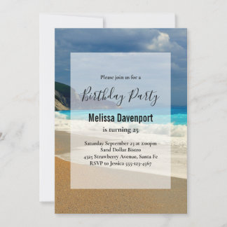 Schönes tropisches Foto Türkis zum Geburtstag Einladung