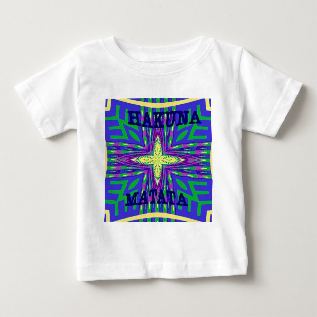 Schönes tropisches Hakuna Matata Kanga Artwork Baby T-shirt (Vorderseite)