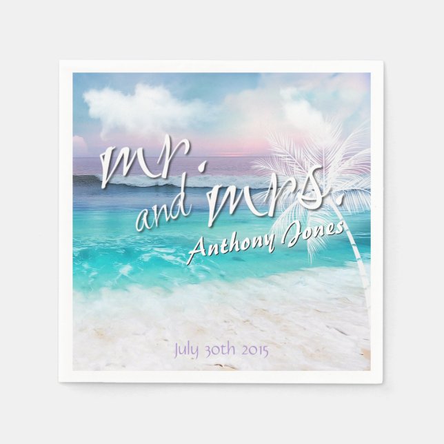 SCHÖNES TROPISCHES OZEANSONENPAPIER SERVIETTE (Vorderseite)