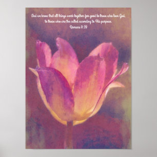 Schönes Tulip Blume Kunst, Dichtung und Musik Poster