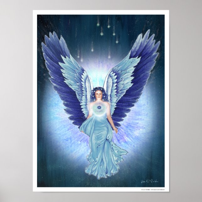 Schönes Türkis Angel Poster (Vorne)