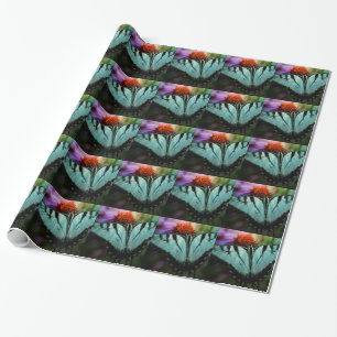 Schönes türkisfarbenes Frack Butterfly Geschenkpapier