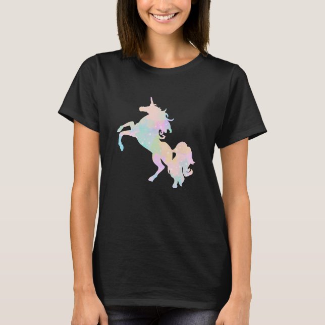 Schönes und buntes Einhorn T-Shirt (Vorderseite)