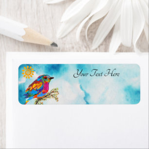 Schönes und farbenfrohes Bird Address Label