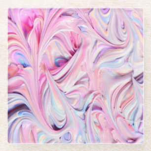 Schönes und farbenfrohes, flüssiges Marshmallow Glasuntersetzer