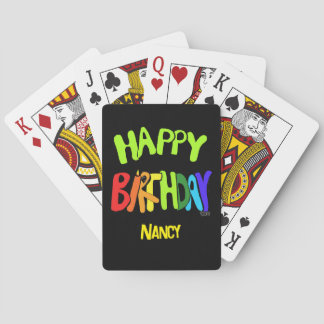 Schönes und glückliches Geburtstags-Custom-Name Spielkarten