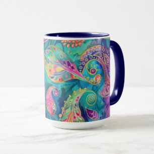 Schönes und lebendiges Whimsical Paisley Tasse