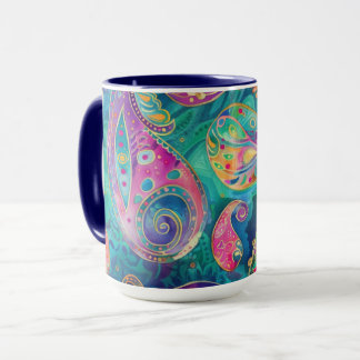 Schönes und lebendiges Whimsical Paisley Tasse