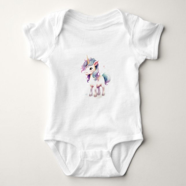 Schönes und majestätisches Einhorn Baby Strampler (Vorderseite)