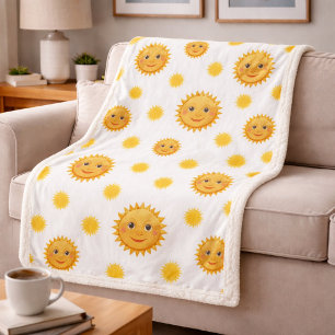Schönes und schmeichelhaftes Sonnenmuster Sherpadecke