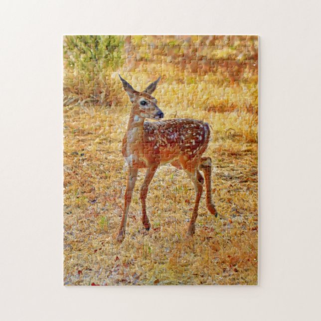 Schönes und süßes Baby Deer Fawn Art Puzzle (Vertikal)