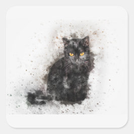 Schönes und trendy Black Cat Not leidendes Foto Quadratischer Aufkleber