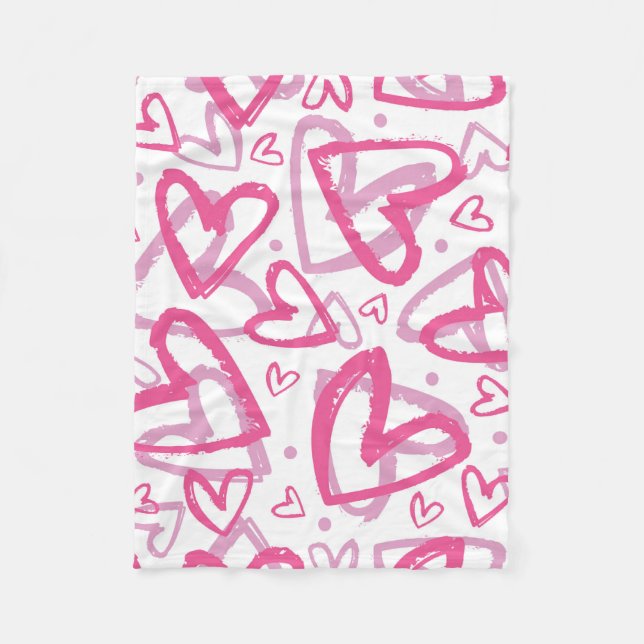 Schönes Valentinisches Herzdesign Fleecedecke (Vorderseite)
