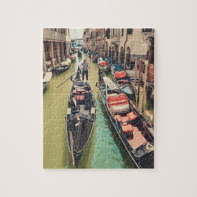 Schönes Venedig mit Gondelszene Puzzle (Vertikal)