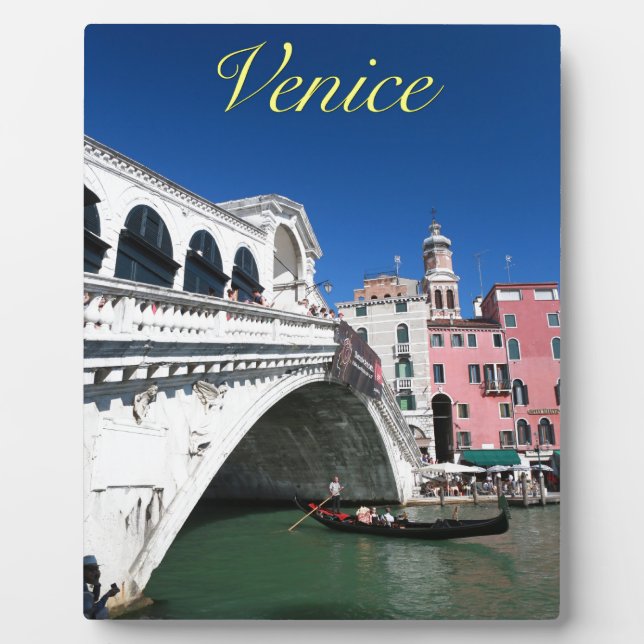 Schönes Venedig, Rialto-Brücke Fotoplatte (Vorderseite)