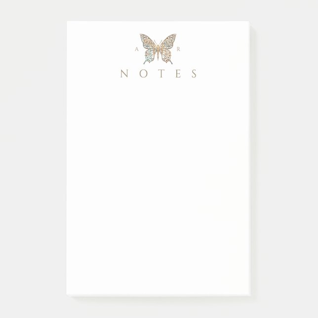 Schönes Verziertes Dekoratives Schmetterlingslogo  Post-it Klebezettel (Vorderseite)