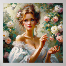 Schönes Viktorianisch mit Rose Poster