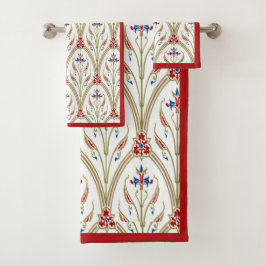 Schönes Viktorianisches Barockmuster Badhandtuch Set