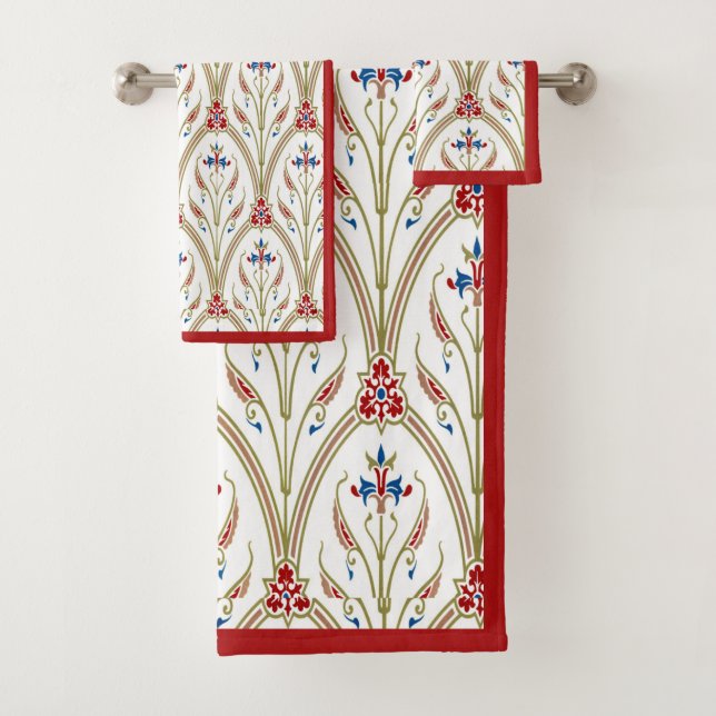 Schönes Viktorianisches Barockmuster Badhandtuch Set (Insitu)