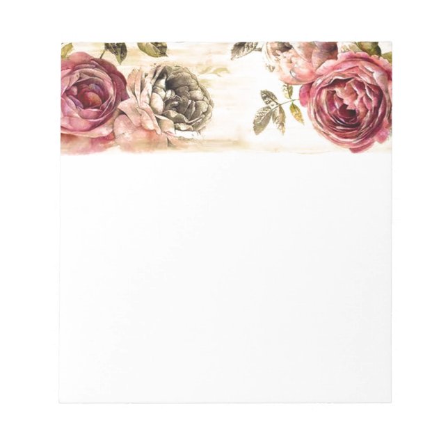 Schönes Viktorianisches Blumengemälde Notizblock (Vorderseite)