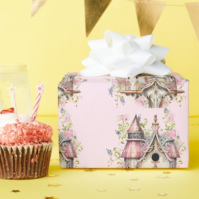 Schönes Viktorianisches Haus Wasserfarbe Geschenkpapier (Geburtstagsparty)