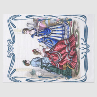 Schönes viktorianisches Mode-Damen decoupage Seidenpapier