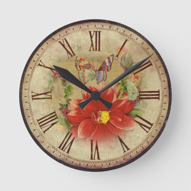 Schönes Vintag Runde Wanduhr (Vorderseite)
