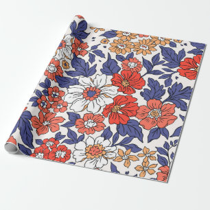 Schönes vintage Blumenmuster in kleinen realistisc Geschenkpapier