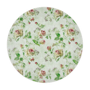 Schönes vintage Blumenmuster rosa Rosen Schneidebrett