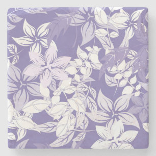 Schönes vintage lila Pastell Blumenmuster Steinuntersetzer