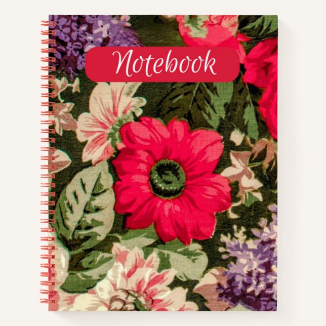 Schönes Vintages BlumengussNotebook Notizbuch (Vorderseite)
