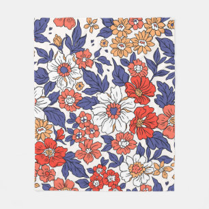 Schönes Vintages Blumenmuster in kleinem Realisti Fleecedecke