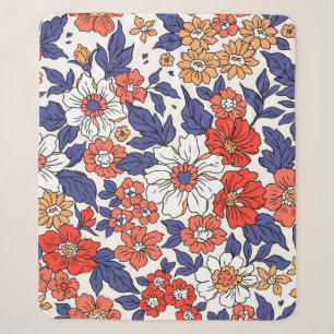 Schönes Vintages Blumenmuster in kleinem Realisti Sherpadecke