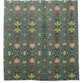 Schönes Vintages Blumenmuster Rosa Gelb Grün Duschvorhang