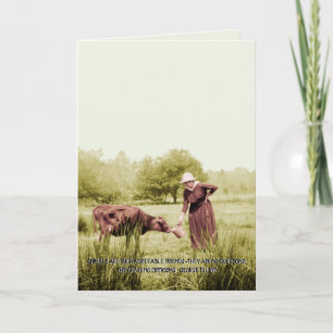 SCHÖNES VINTAGES FOTO DER 1910ER JAHRE FÜTTERND KU KARTE