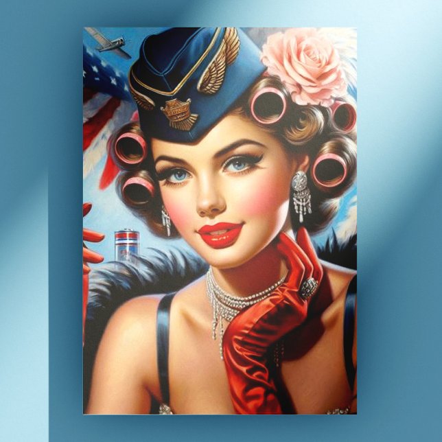 Schönes Vintages Girl Portrait Postkarte (Von Creator hochgeladen)