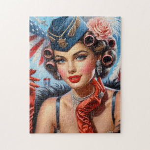 Schönes Vintages Girl Portrait Puzzle