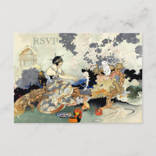 Schönes Vintages Japanischer Garten Party UAWG RSVP Karte