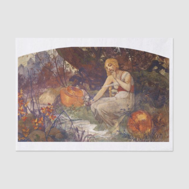 Schönes Vintages Kunstdecoupon Seidenpapier (Vorderseite)