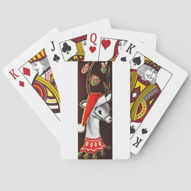 Schönes Vintages Mitte- des Jahrhundertsren Spielkarten (Rückseite)