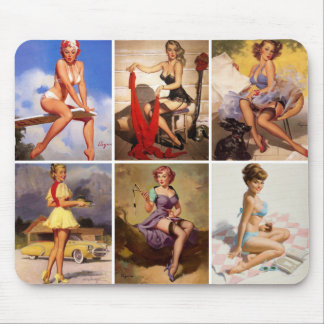 Schönes Vintages Retro Button Up Girl Mousepad