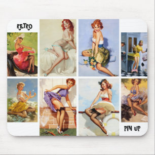 Schönes Vintages RetroPinUp Girl 8 Foto Mousepad