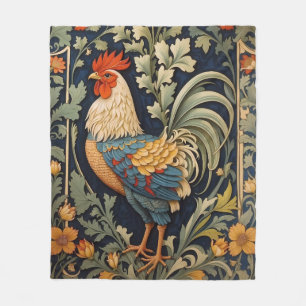 Schönes Vintages Rooster William Morris Inspiriert Fleecedecke