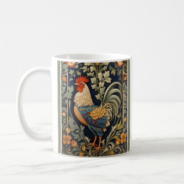 Schönes Vintages Rooster William Morris Inspiriert Kaffeetasse (Links)