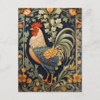 Schönes Vintages Rooster William Morris Inspiriert