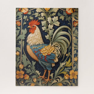 Schönes Vintages Rooster William Morris Inspiriert Puzzle
