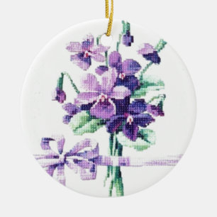 Schönes Vintages Viktorianisches Violett Keramikornament